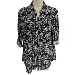 Emily Daniels Holographic Button Down Shirt Sz M